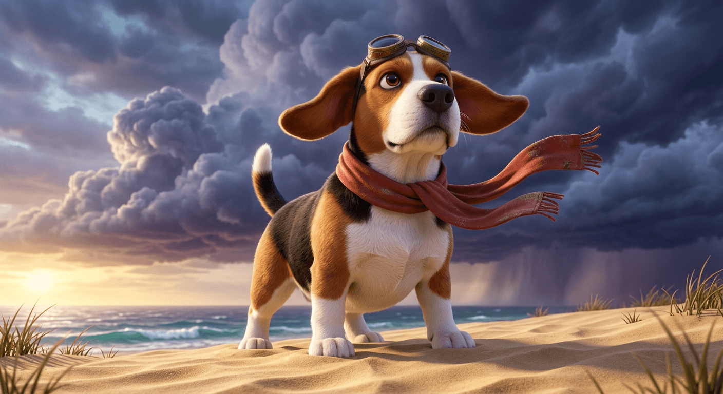 AI-generated scene with consistent character